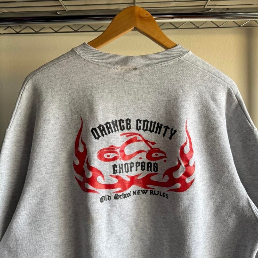 OCC Orange County Choppers Heather Gray Crewneck Sweatshirt Biker Sz L